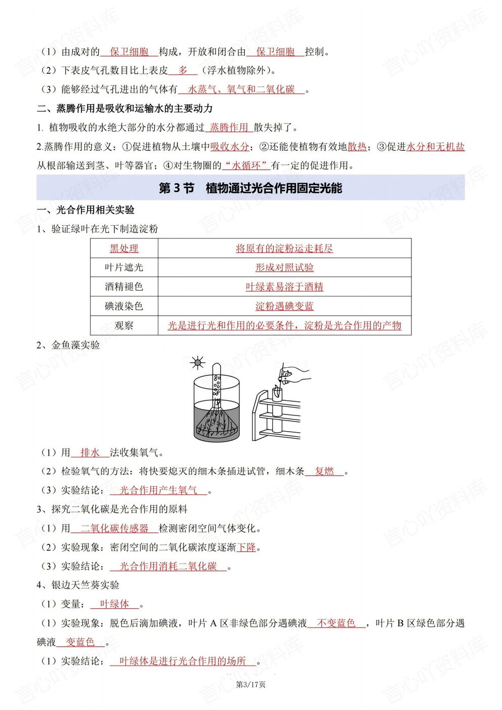 初中生物 | 济南版初一下章节知识点提纲插图初中生物2