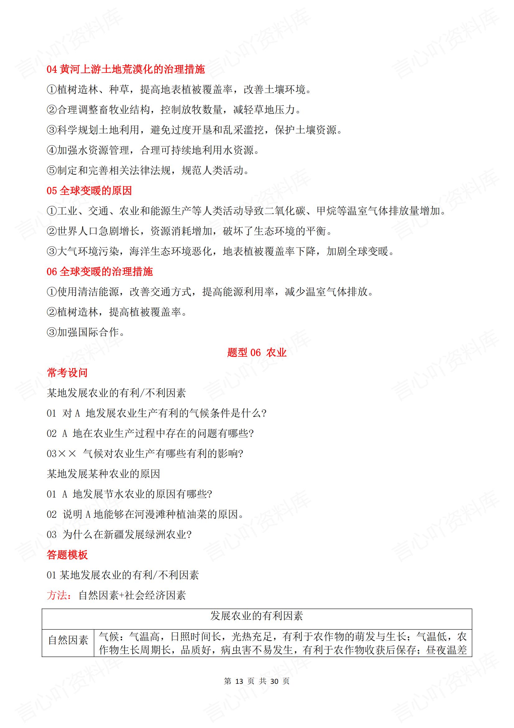 初中地理 | 会考常考设问方式答题模板汇总插图初中地理4