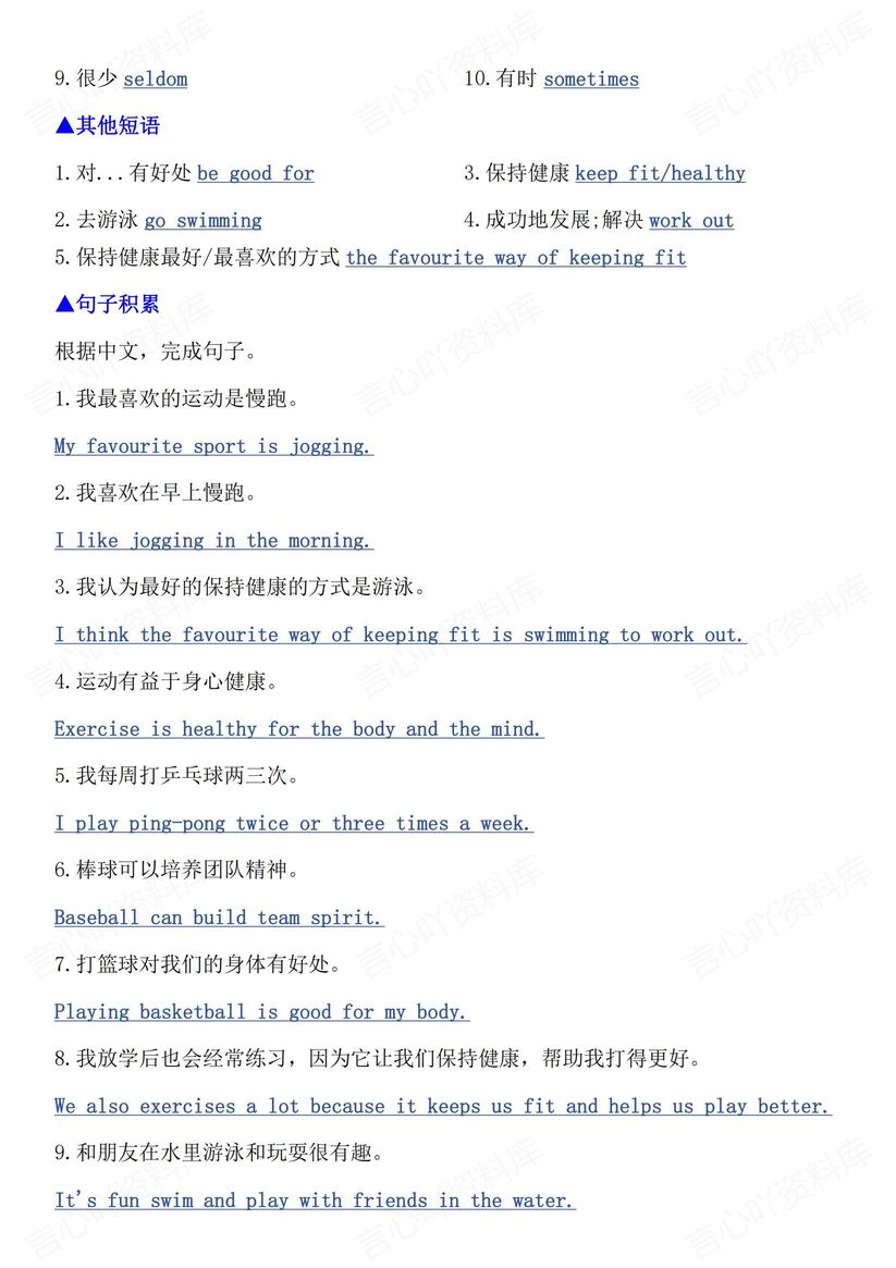 初中英语 | 七年级初一下单元作文知识指导插图初中英语4