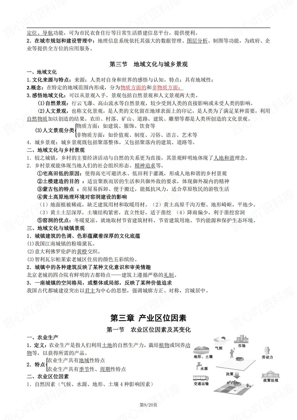 高中地理 | 新人教版必修二知识点总结同步清单梳理归纳插图高中地理4