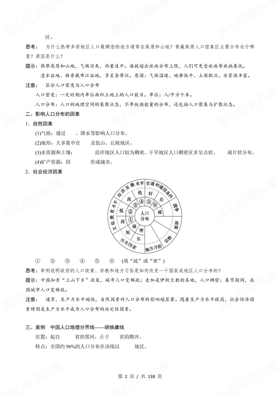 高中地理 | 新鲁教版必修二同步清单填空背诵知识总结梳理（填空默写）插图高中地理1
