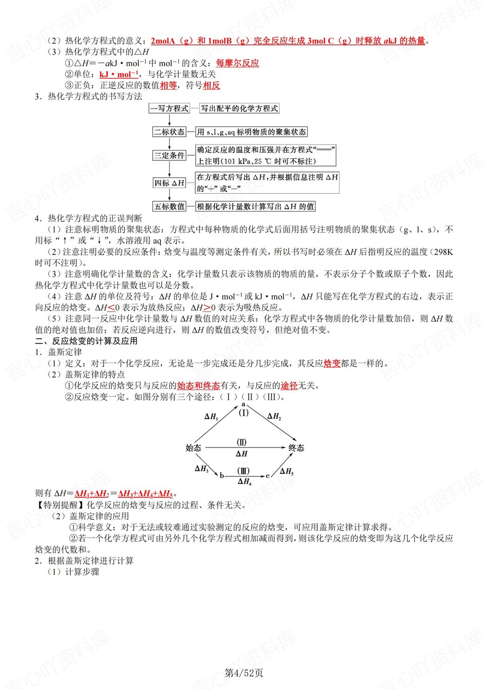 高中化学 | 新鲁科版选择性必修一同步清单填空背诵知识总结梳理（背诵答案）插图高中化学3