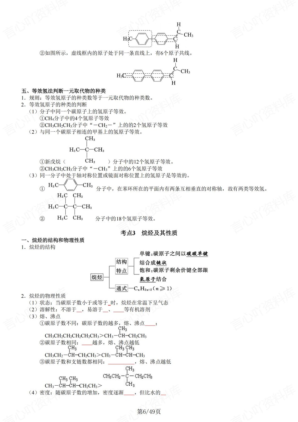 高中化学 | 新鲁科版选择性必修三同步清单填空背诵知识总结梳理（填空默写）插图高中化学5