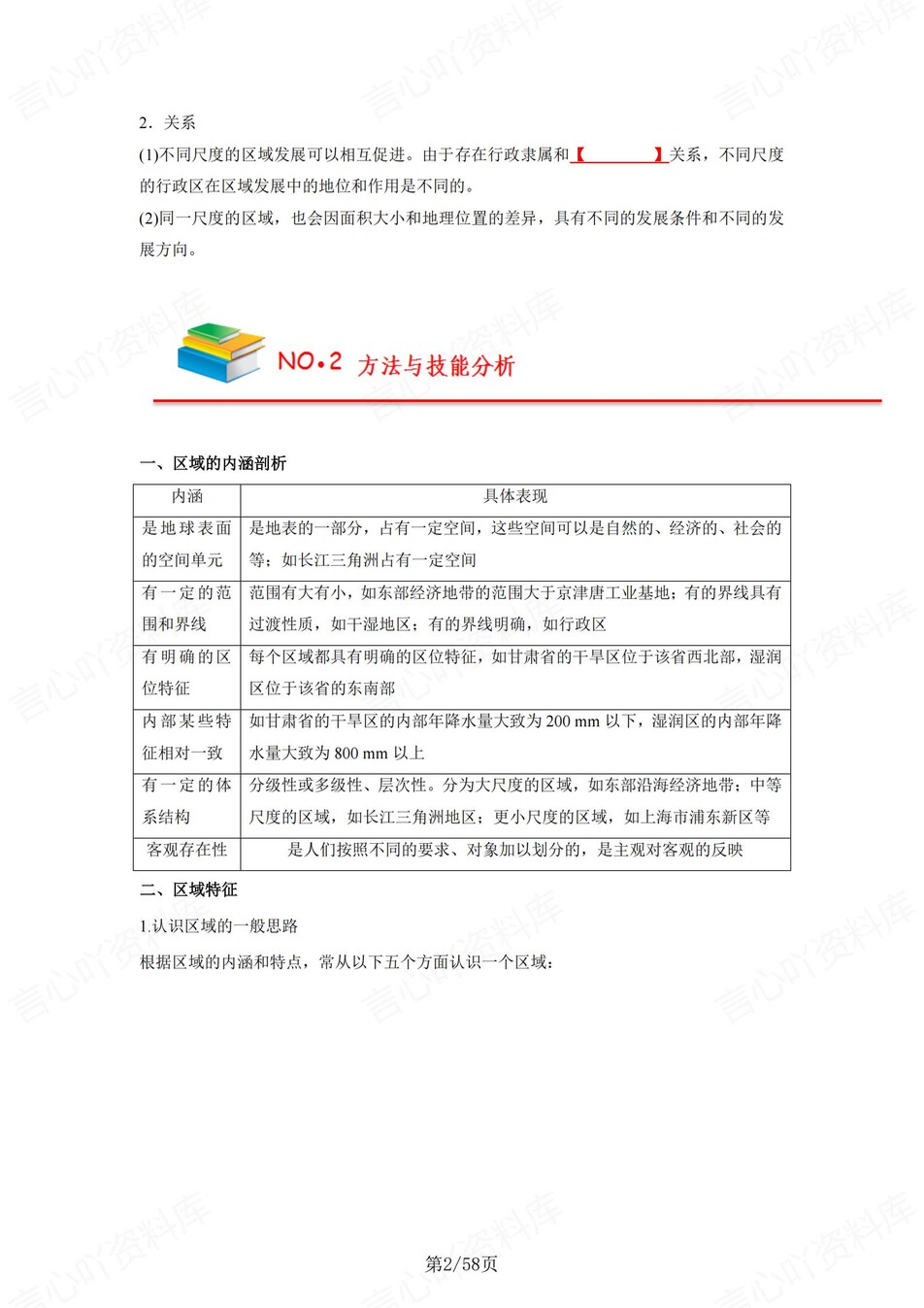 高中地理 | 新人教版选择性必修二同步清单填空背诵知识总结梳理（填空默写）插图高中地理1