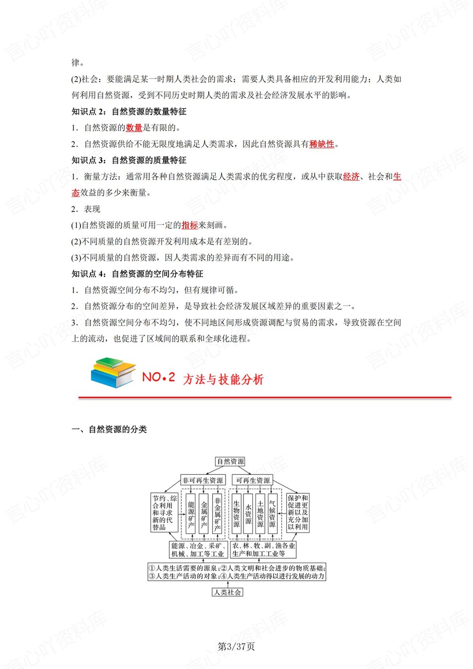 高中地理 | 新人教版选择性必修三同步清单填空背诵知识总结梳理（背诵答案）插图高中地理2