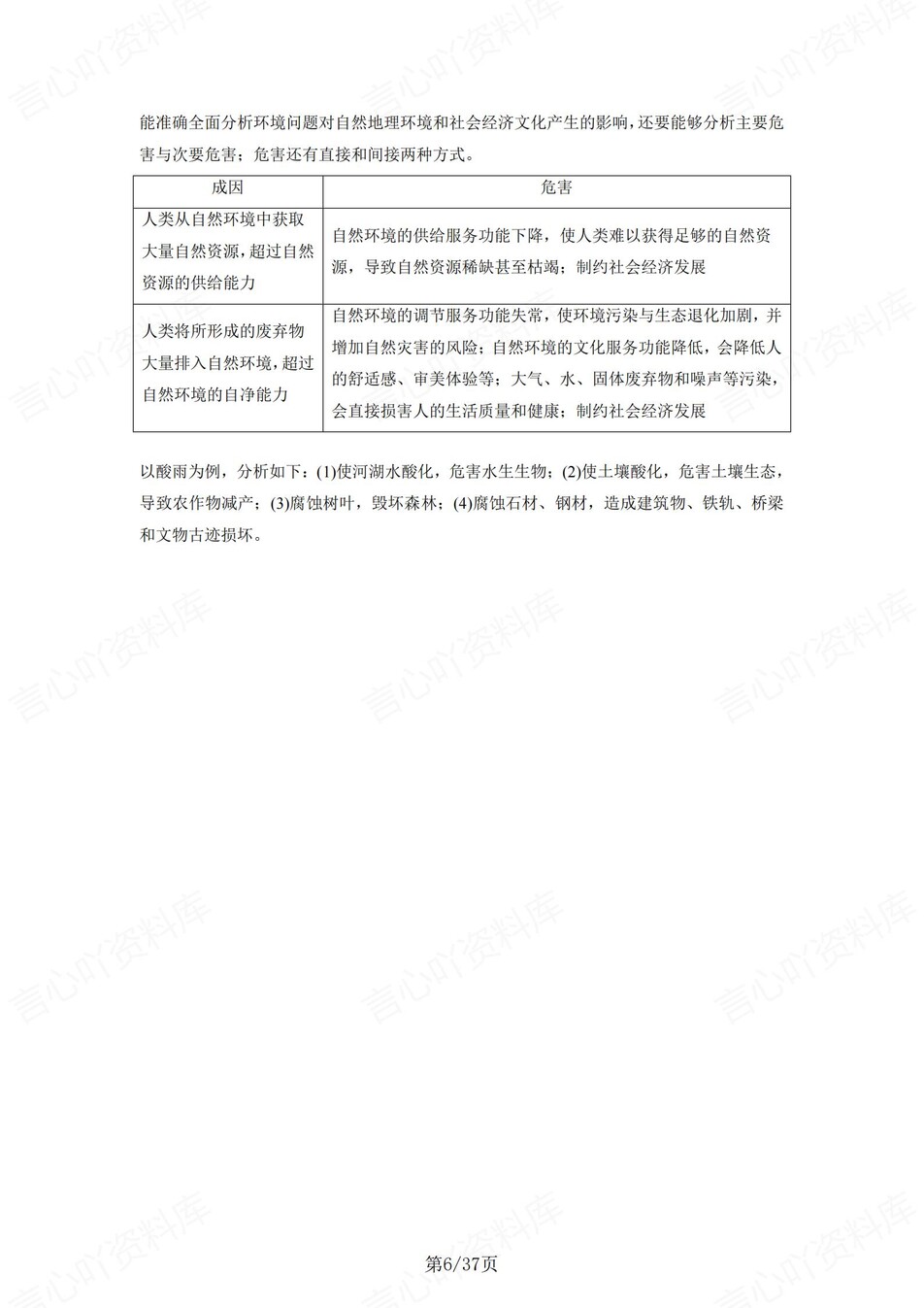 高中地理 | 新人教版选择性必修三同步清单填空背诵知识总结梳理（背诵答案）插图高中地理5