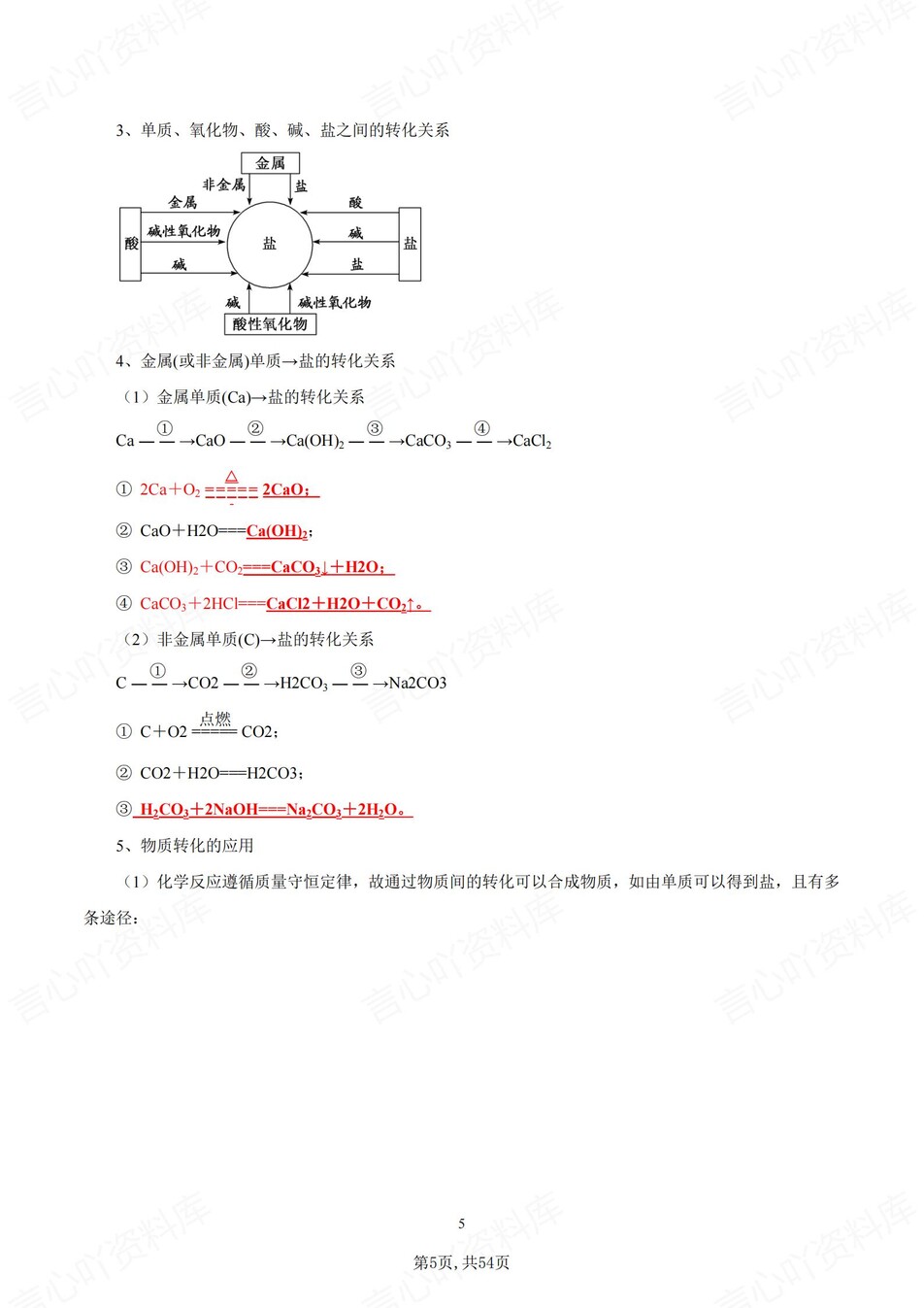 高中化学 | 新人教版必修一同步清单填空背诵知识总结梳理（背诵答案）插图高中化学4