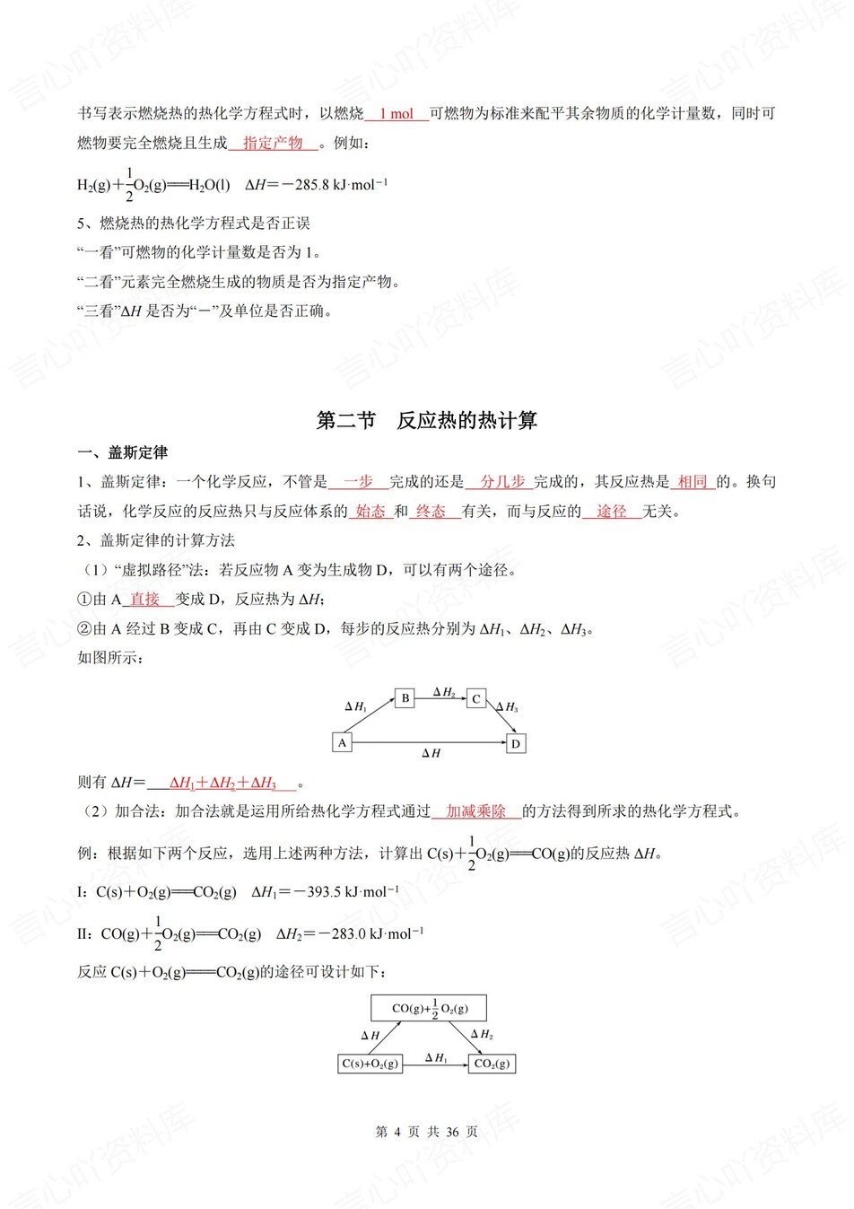 高中化学 | 新人教版选择性必修一同步清单填空背诵知识总结梳理（背诵答案）插图高中化学3