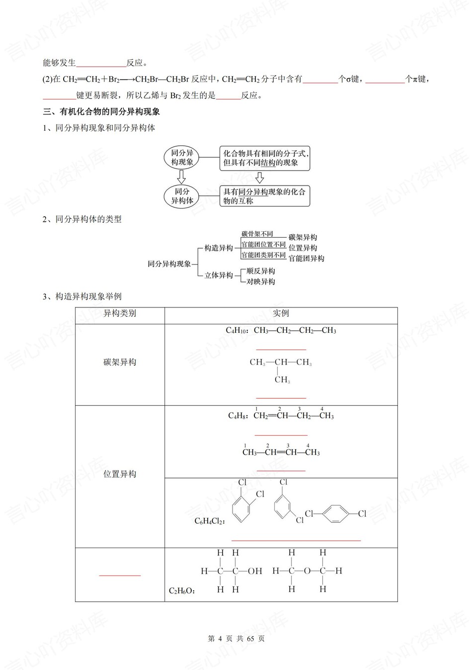 高中化学 | 新人教版选择性必修三同步清单填空背诵知识总结梳理（填空默写）插图高中化学3