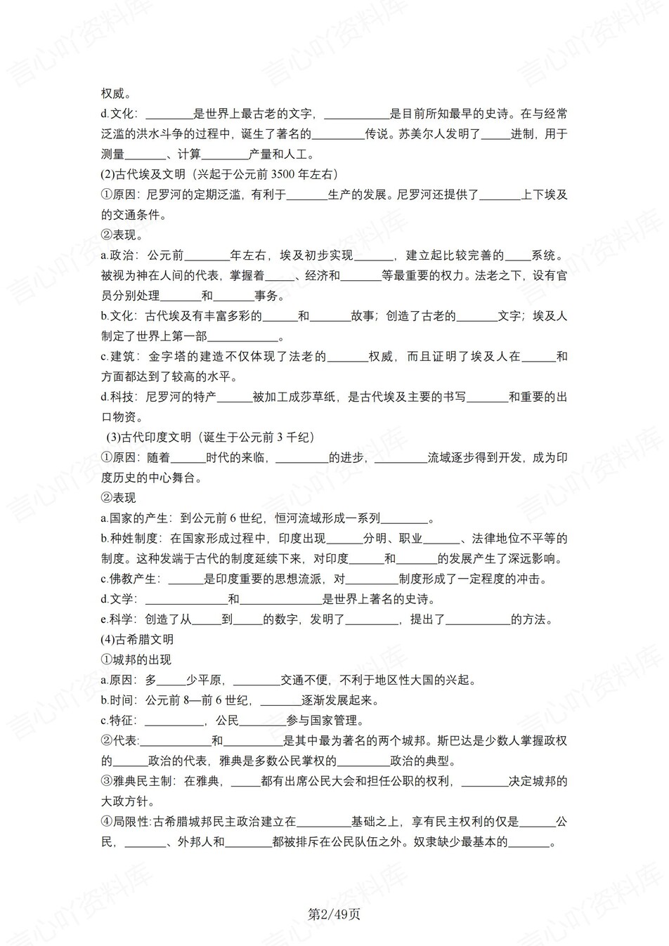 高中历史 | 统编版必修下同步清单填空背诵知识总结梳理（填空默写）插图高中历史1