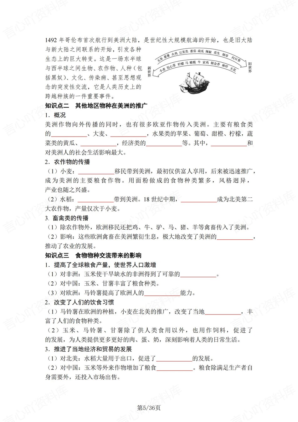 高中历史 | 统编版选择性必修二同步清单填空背诵知识总结梳理（填空默写）插图高中历史4