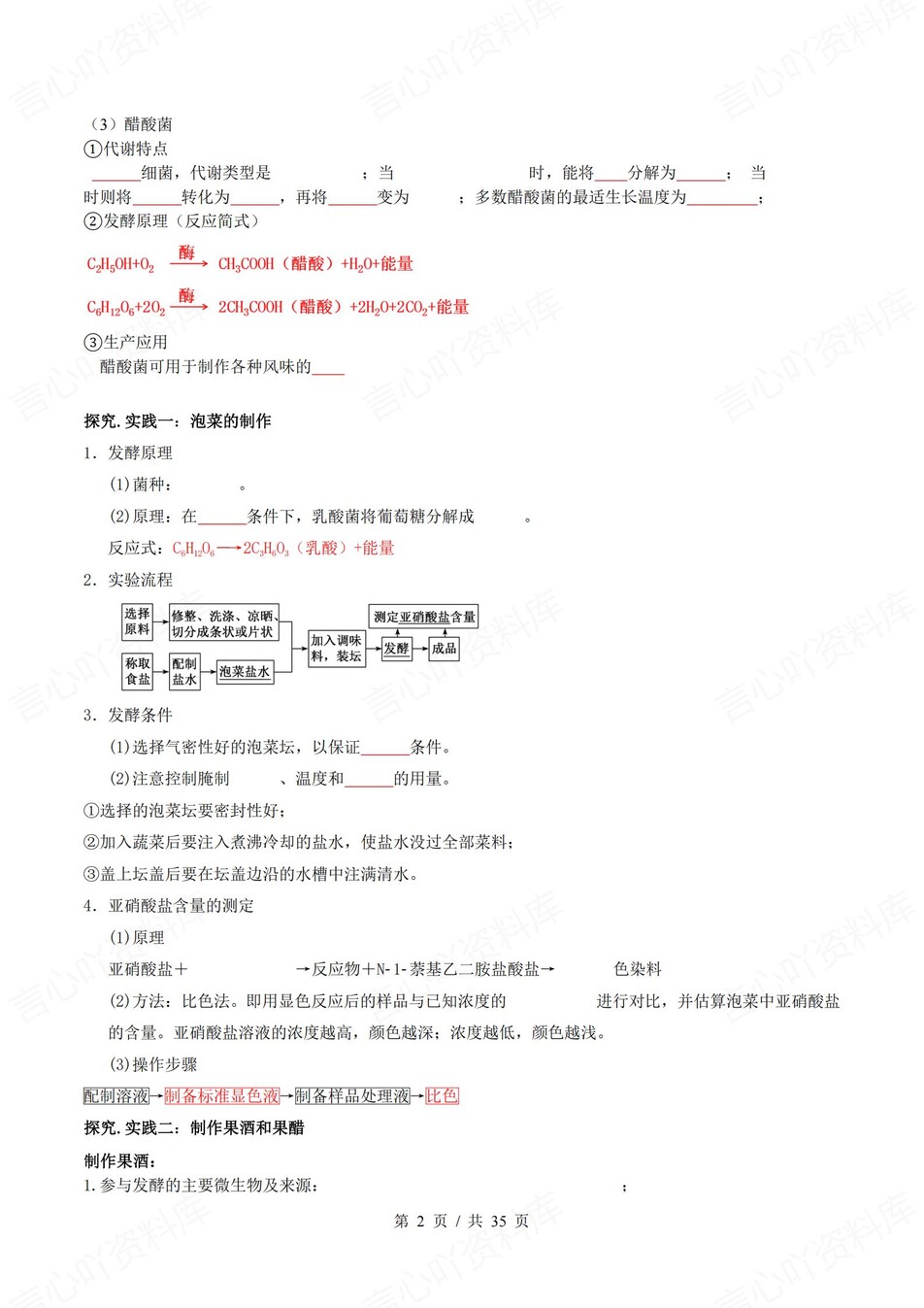 高中生物 | 新人教版选择性必修三同步清单填空背诵知识总结梳理（填空默写）插图高中生物1