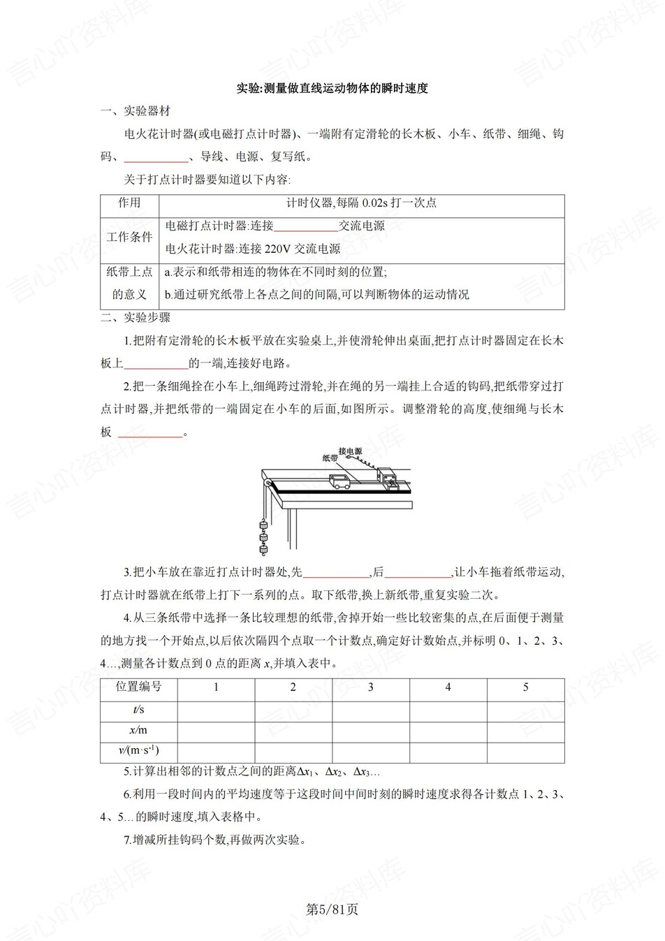 高中物理 | 通用版必修选必知识点总结重点公式填空默写（填空默写）插图高中物理4