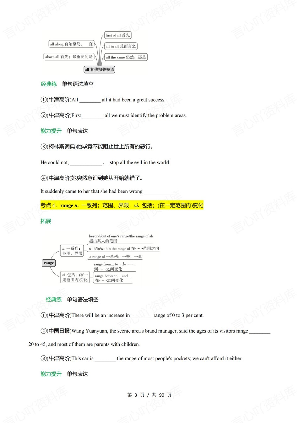 高中英语 | 新人教版必修三同步清单填空背诵知识总结梳理（填空默写）插图高中英语2