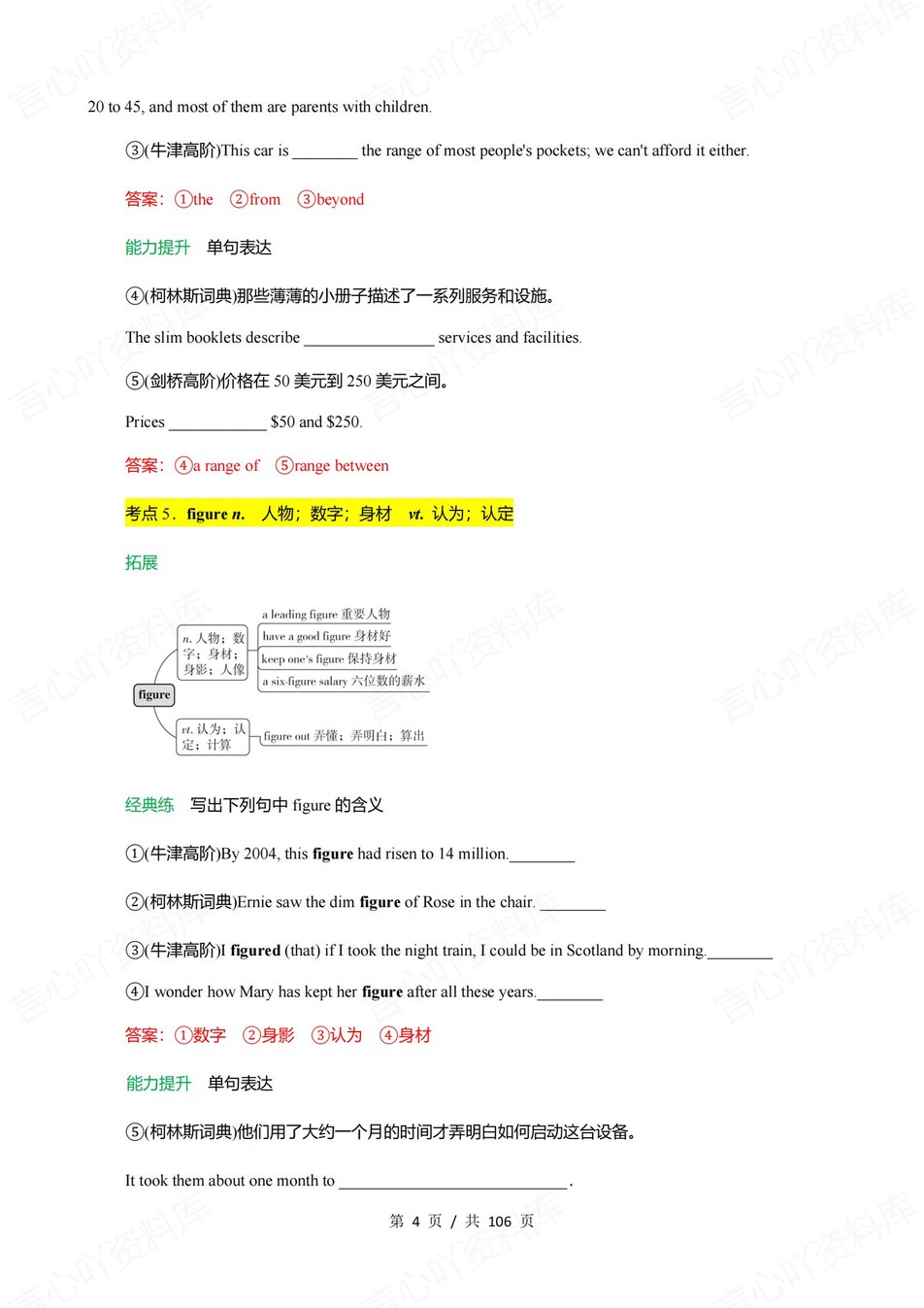 高中英语 | 新人教版必修三同步清单填空背诵知识总结梳理（背诵答案）插图高中英语3