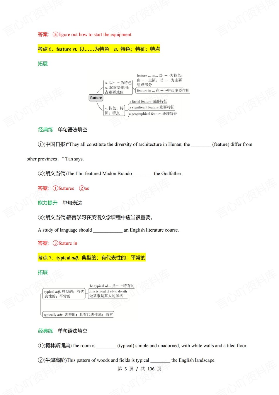 高中英语 | 新人教版必修三同步清单填空背诵知识总结梳理（背诵答案）插图高中英语4