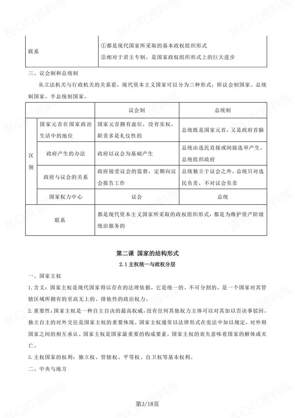 高中政治 | 统编版选择性必修一同步清单填空背诵知识总结梳理（背诵答案）插图高中政治2