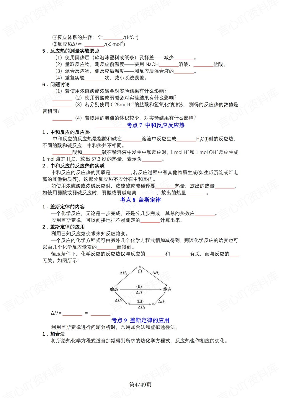 高中化学 | 新苏教版选择性必修一同步清单填空背诵知识总结梳理（填空默写）插图高中化学3