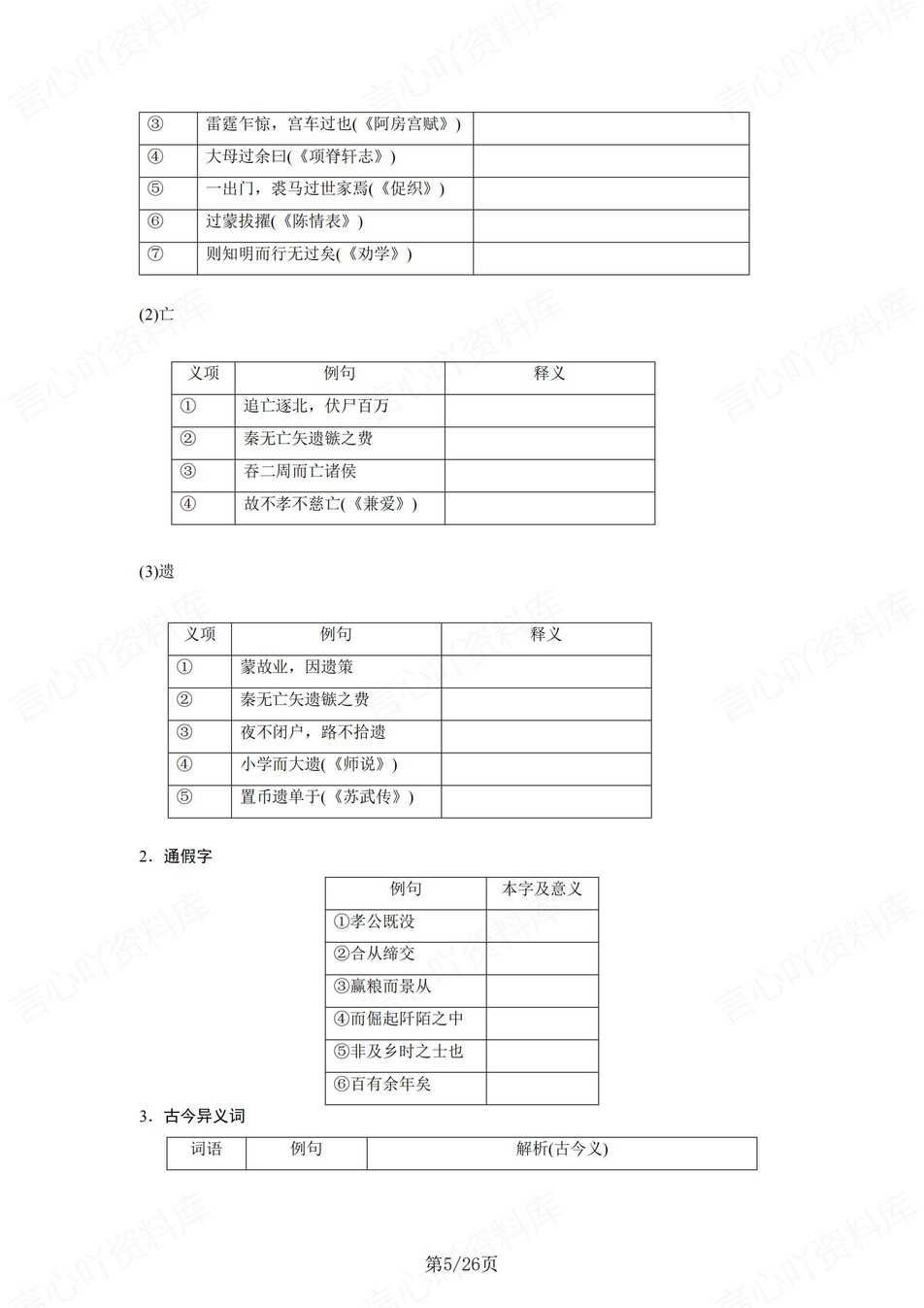 高中语文 | 统编选择性必修中册文言文知识清单挖空训练重点梳理（填空默写）插图高中语文4