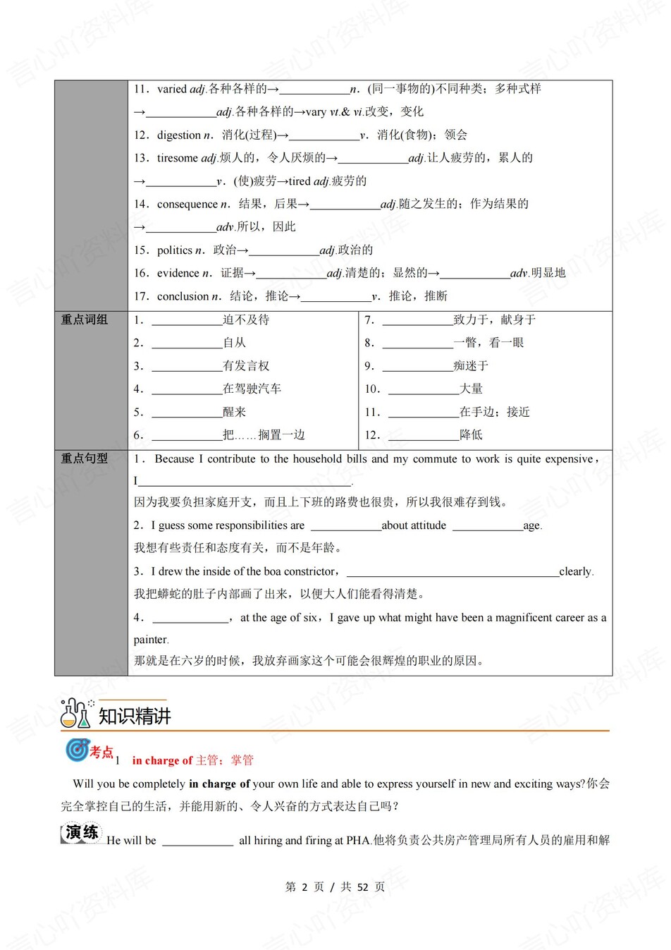 高中英语 | 新外研版选择性必修二同步清单填空背诵知识总结梳理（填空默写）插图高中英语1