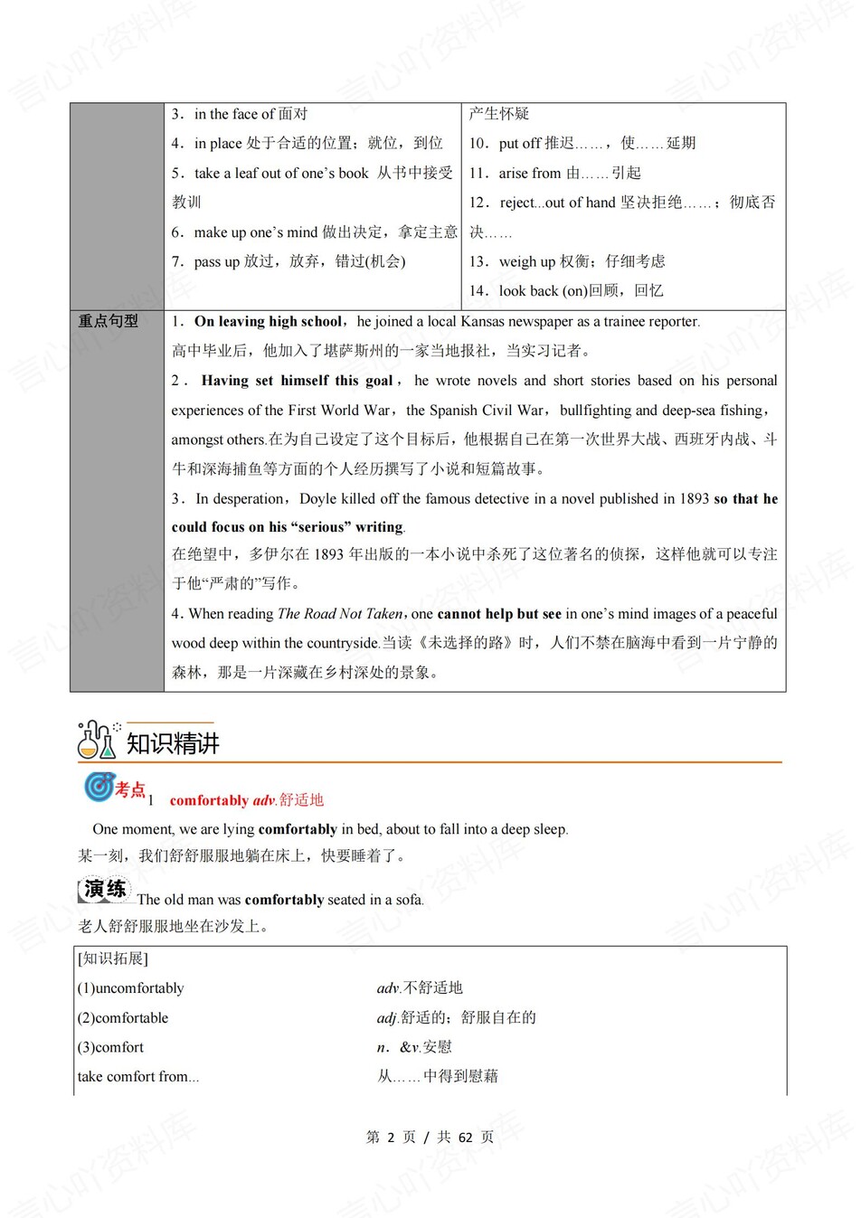 高中英语 | 新外研版选择性必修四同步清单填空背诵知识总结梳理（背诵答案）插图高中英语1