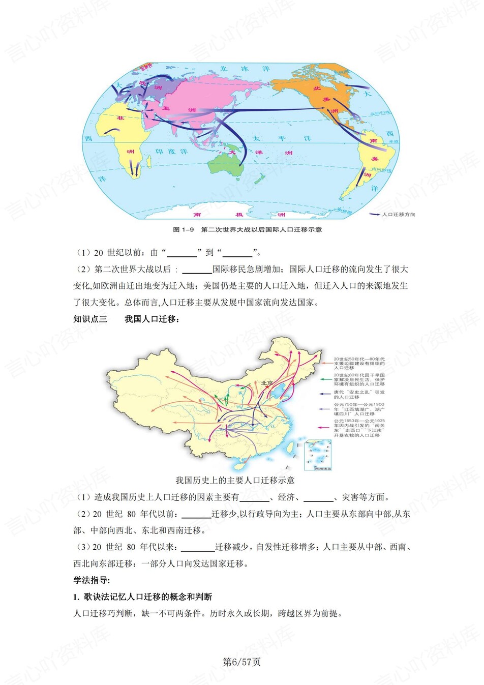 高中地理 | 新湘教版必修二同步清单填空背诵知识总结梳理（填空默写）插图高中地理5