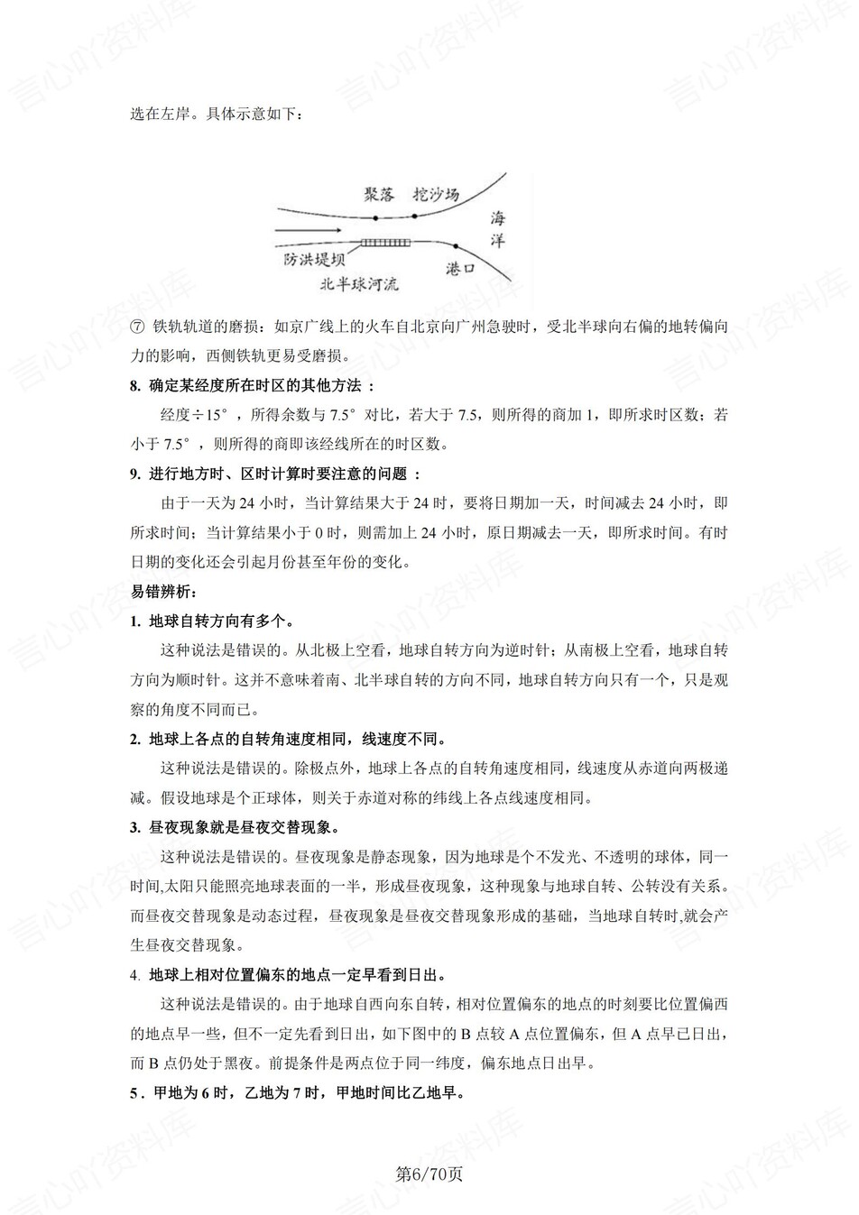 高中地理 | 新湘教版选择性必修一同步清单填空背诵知识总结梳理（背诵答案）插图高中地理5