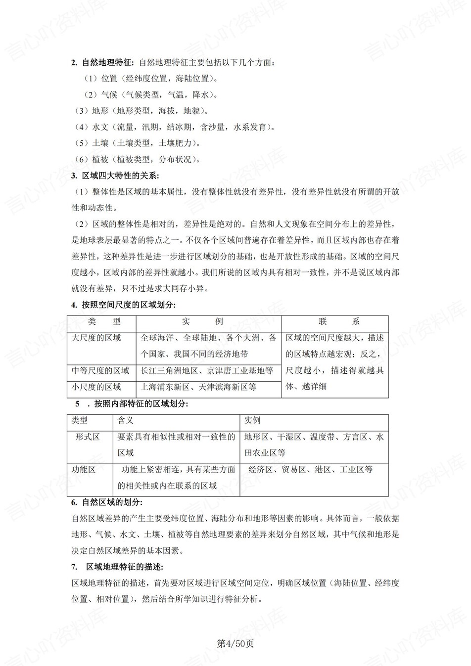 高中地理 | 新湘教版选择性必修二同步清单填空背诵知识总结梳理（填空默写）插图高中地理3