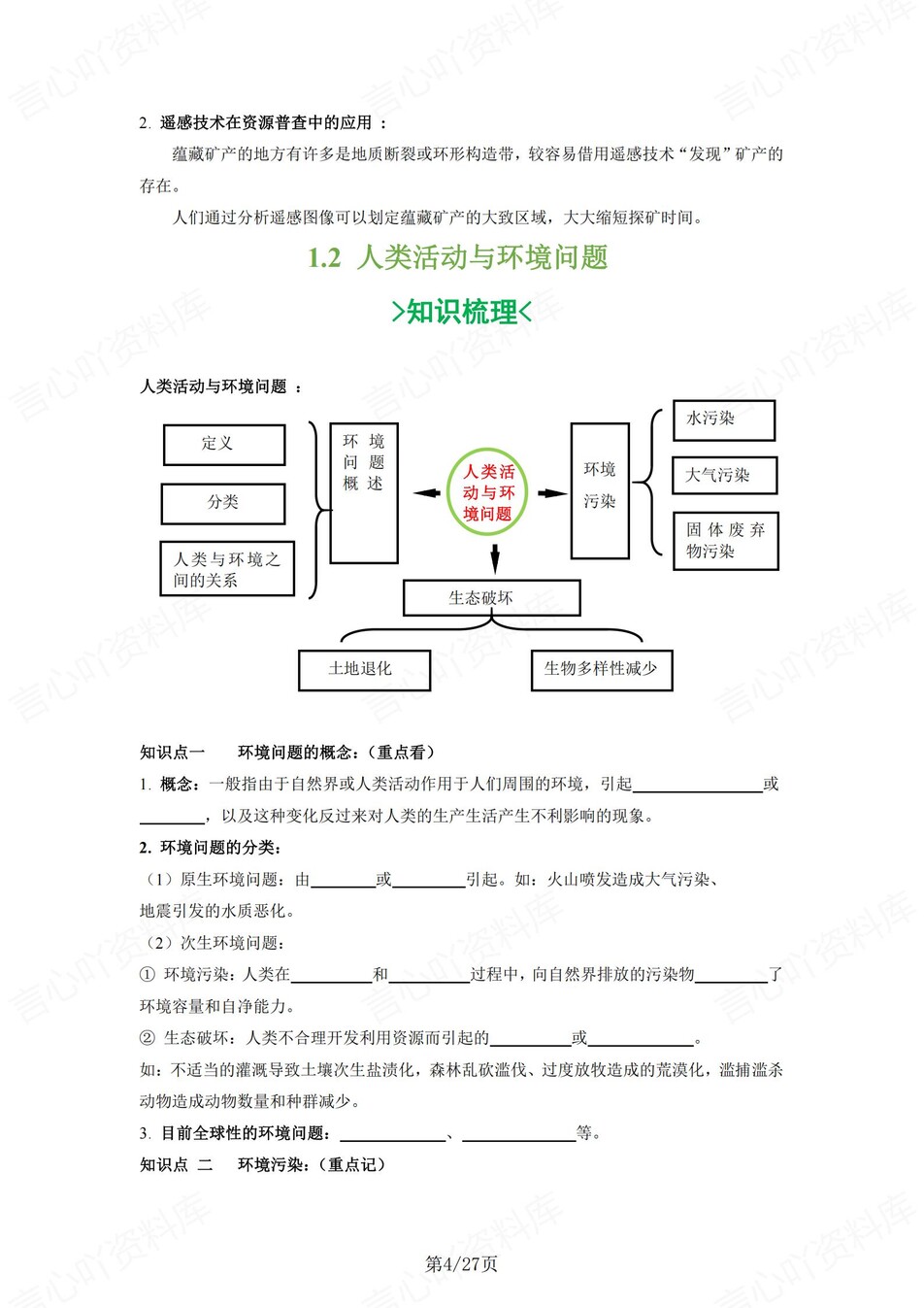 高中地理 | 新湘教版选择性必修三同步清单填空背诵知识总结梳理（填空默写）插图高中地理3