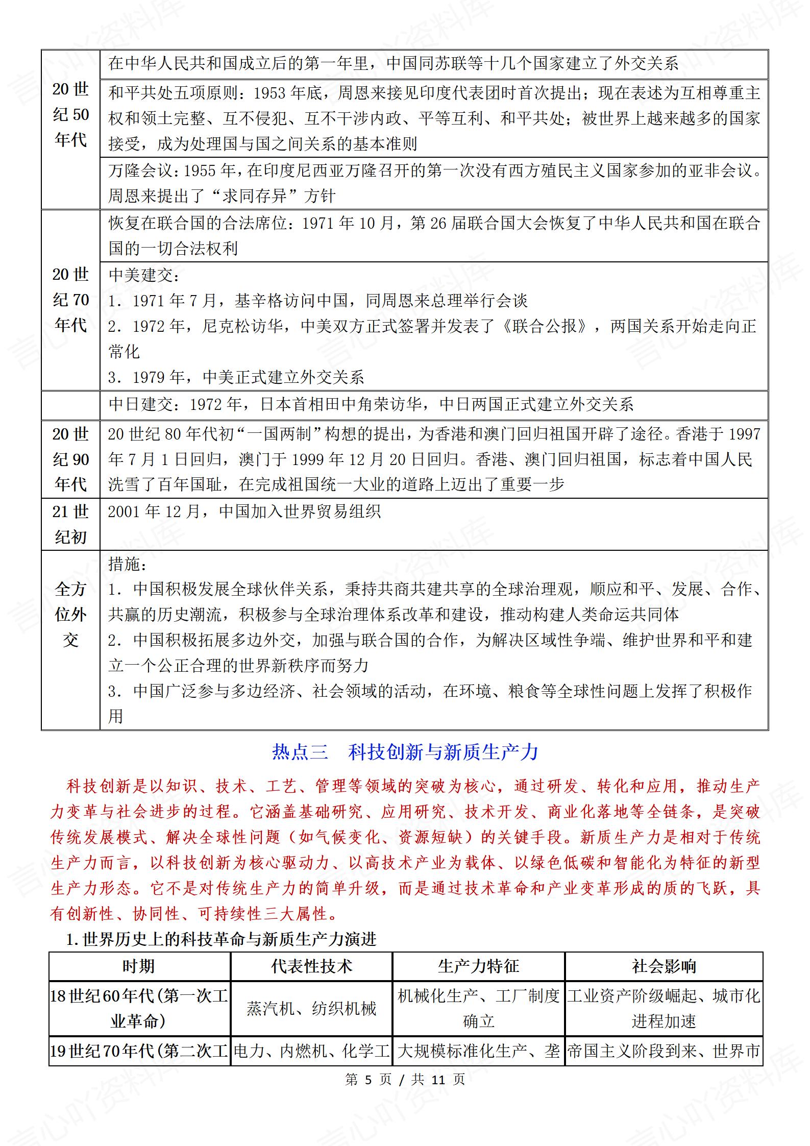 初中历史 | 中考5大热点专题知识梳理复习插图初中历史3