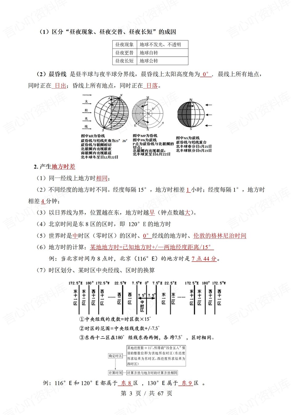 高中地理 | 新中华地图版选择性必修一同步清单填空背诵知识总结梳理（填空默写）插图高中地理1