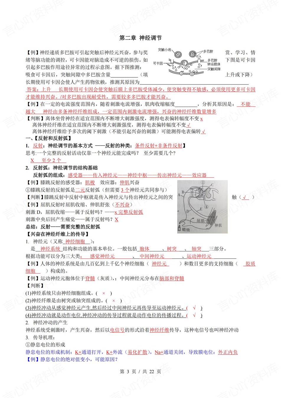 高中生物 | 新浙教浙科版选择性必修一同步清单填空背诵知识总结梳理（背诵答案）插图高中生物2