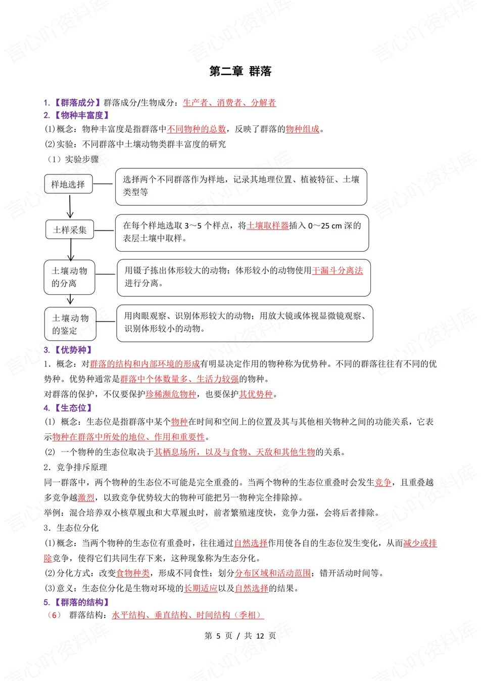 高中生物 | 新浙教浙科版选择性必修二同步清单填空背诵知识总结梳理（背诵答案）插图高中生物4