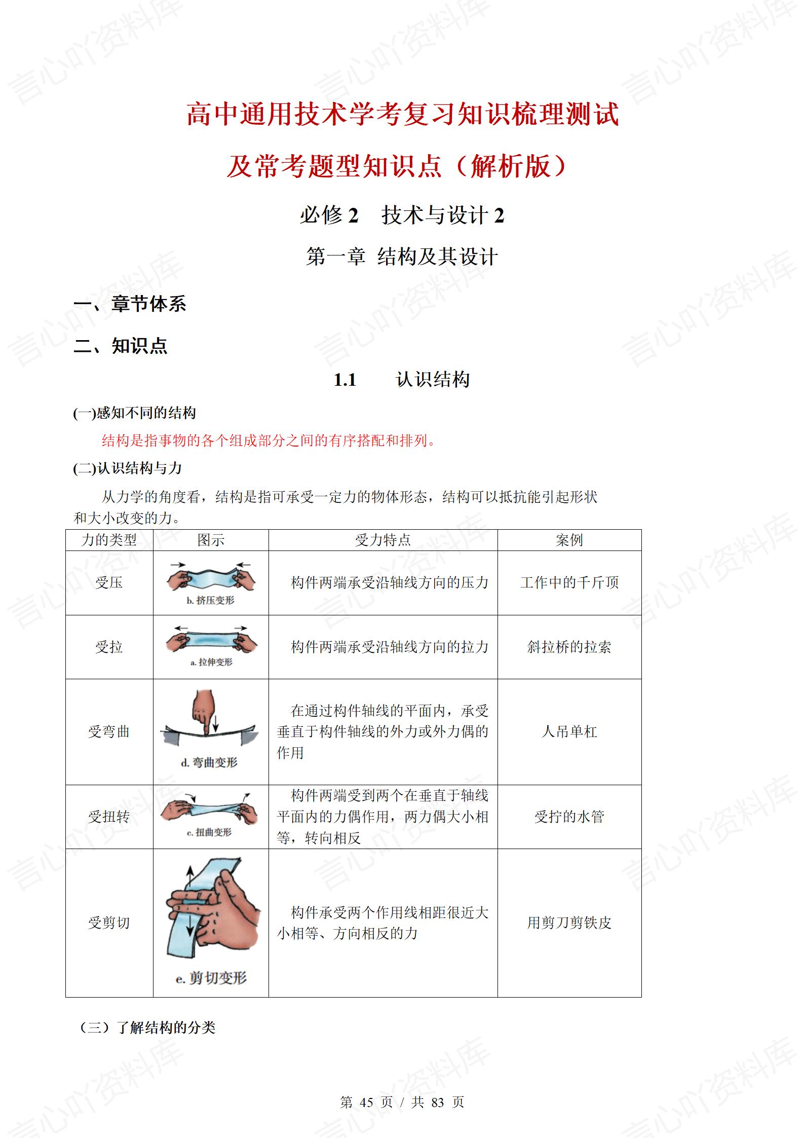 高中通用技术（粤科版）学业水平合格考学考会考知识复习测试原卷解析版常考题型知识点插图高中、高中专题专项6