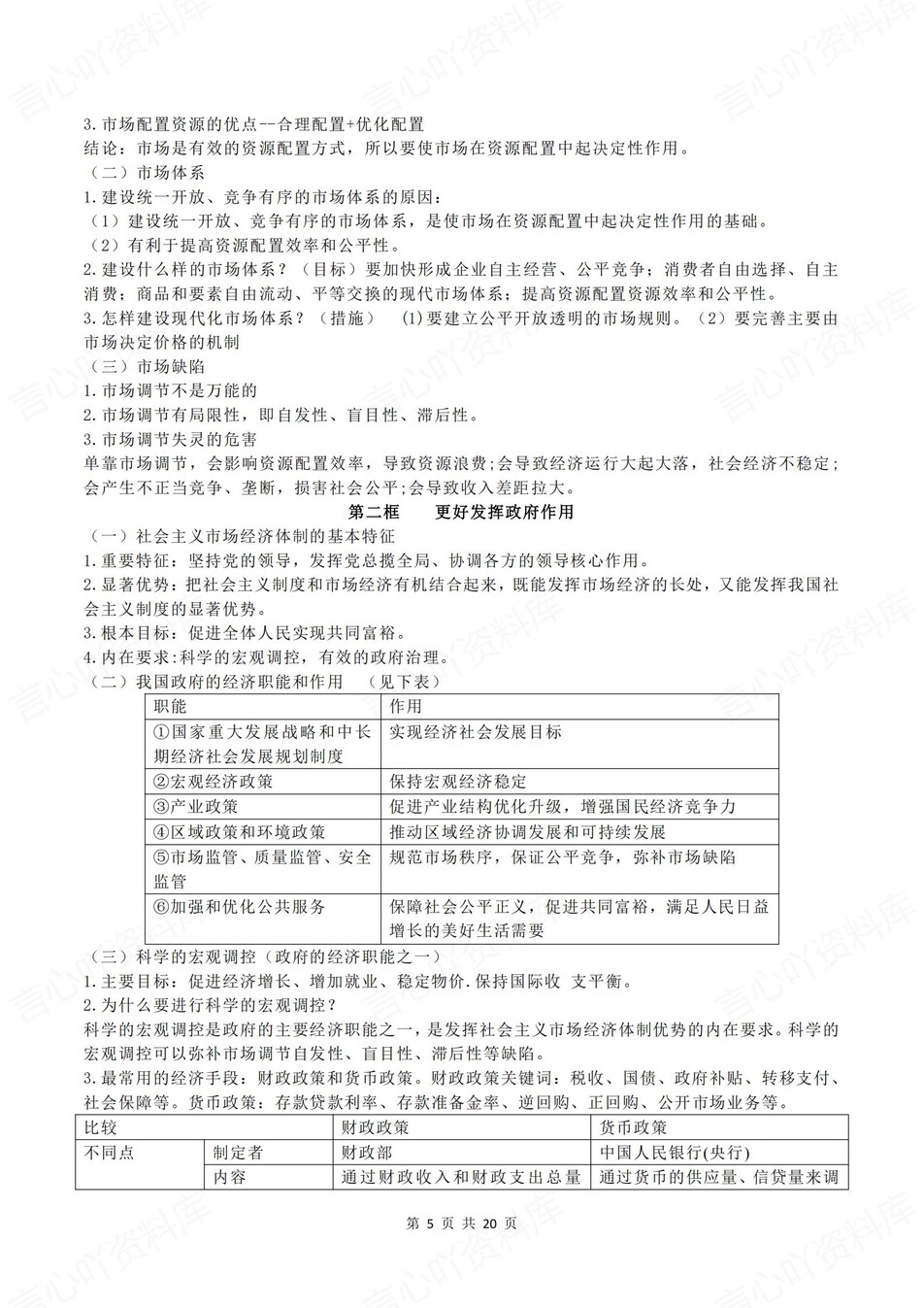 高中政治 | 学考会考必修知识提纲复习总结插图高中政治3