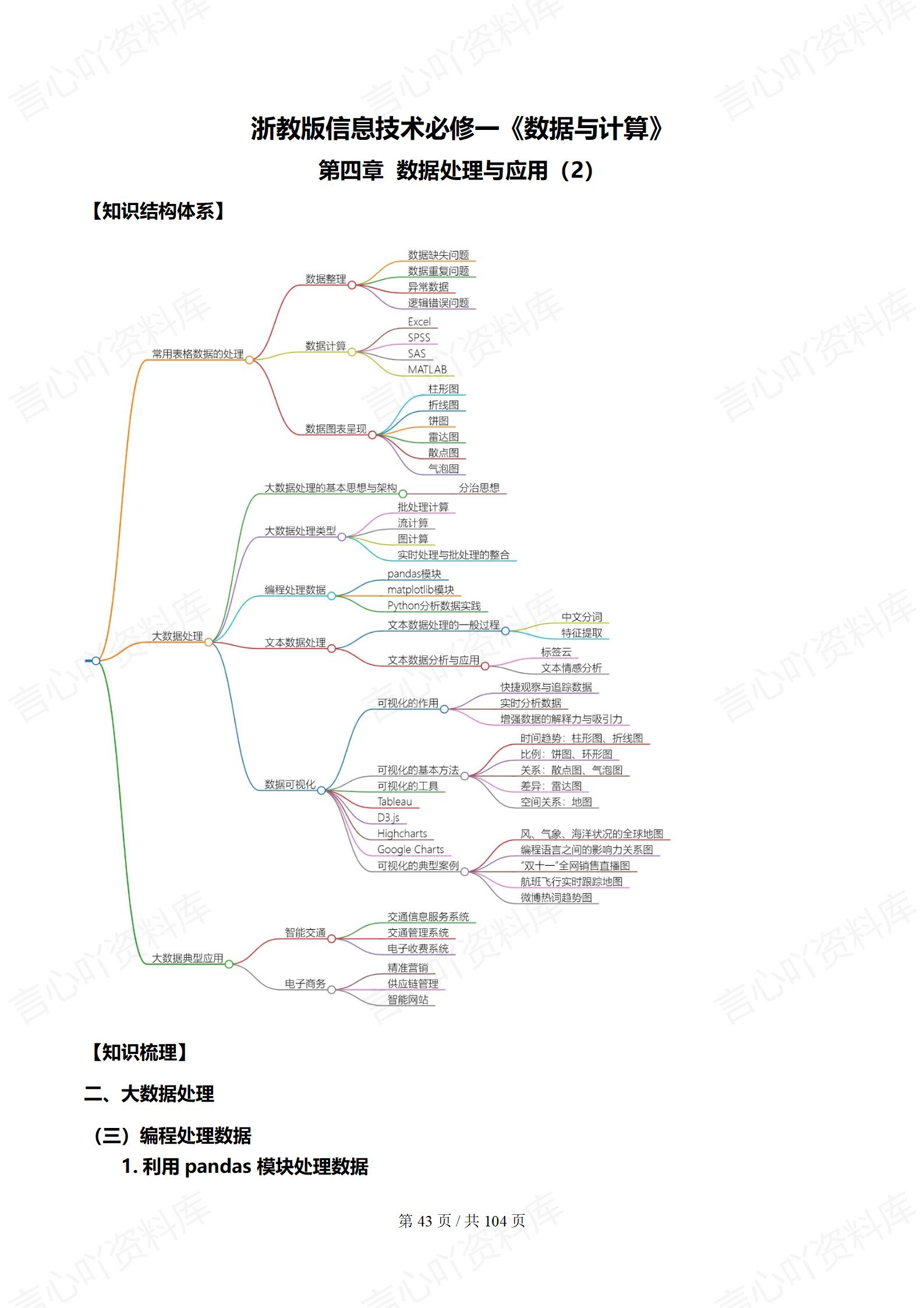 高中信息技术（浙教版）必修学业水平合格考学考会考复习知识梳理典型例题及导图插图高中、高中专题专项5