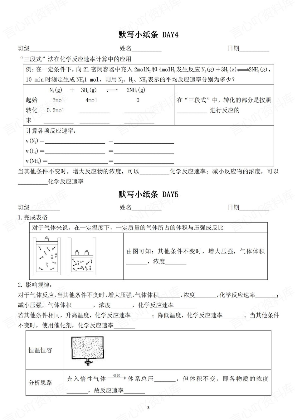 高中化学 | 通用版选择性必修一知识点默写小纸条填空梳理总结（填空默写）插图高中化学2