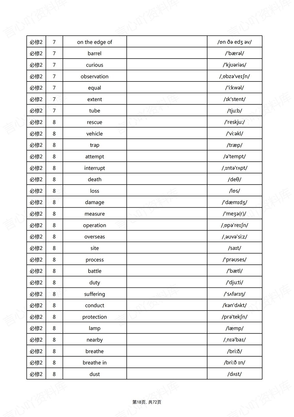高中英语 | 新北师大版单词表必修选必7册中英互译背默词汇表插图高中英语5