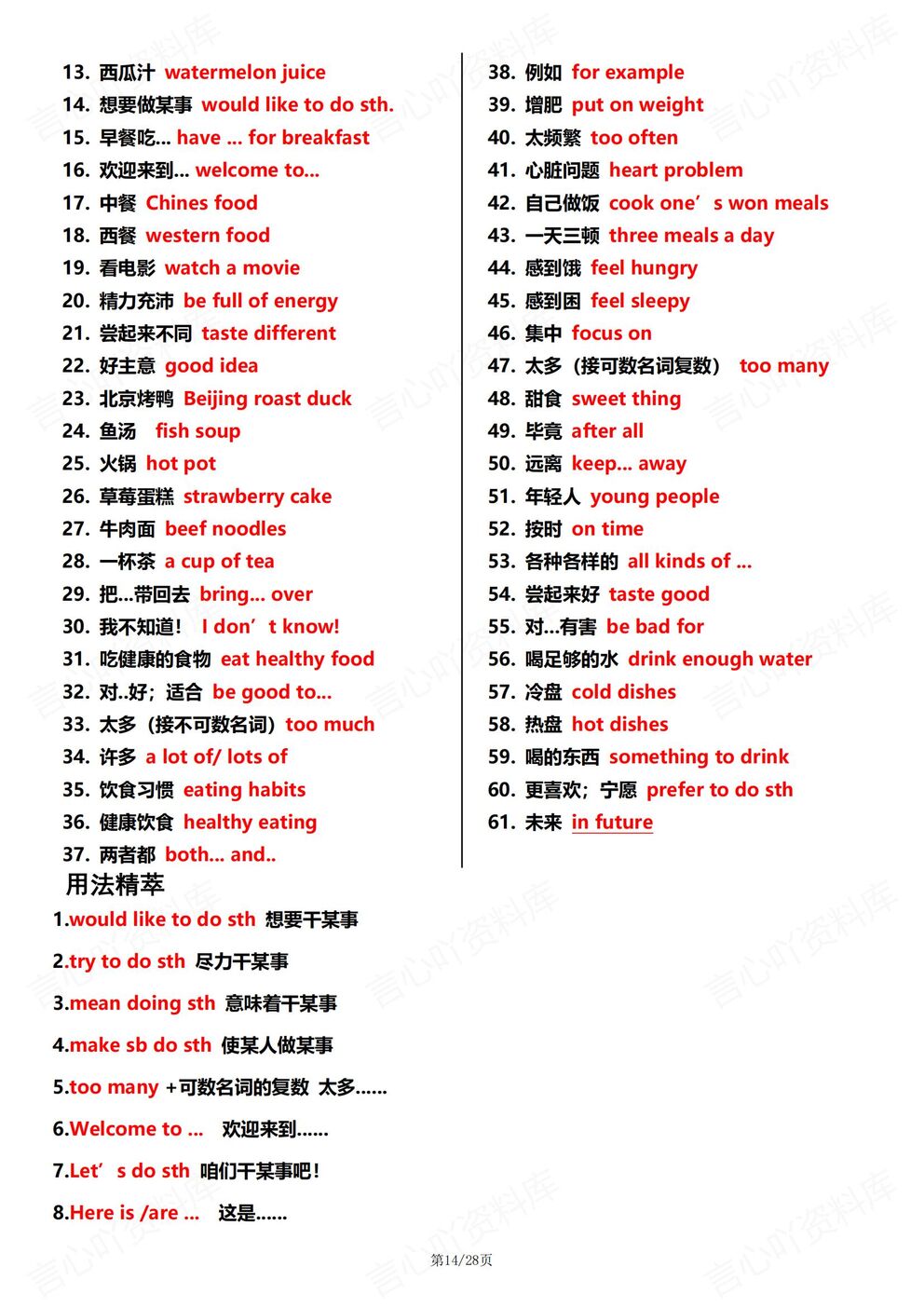 初中英语 | 初一下期末复习重点知识梳理总插图初中英语5