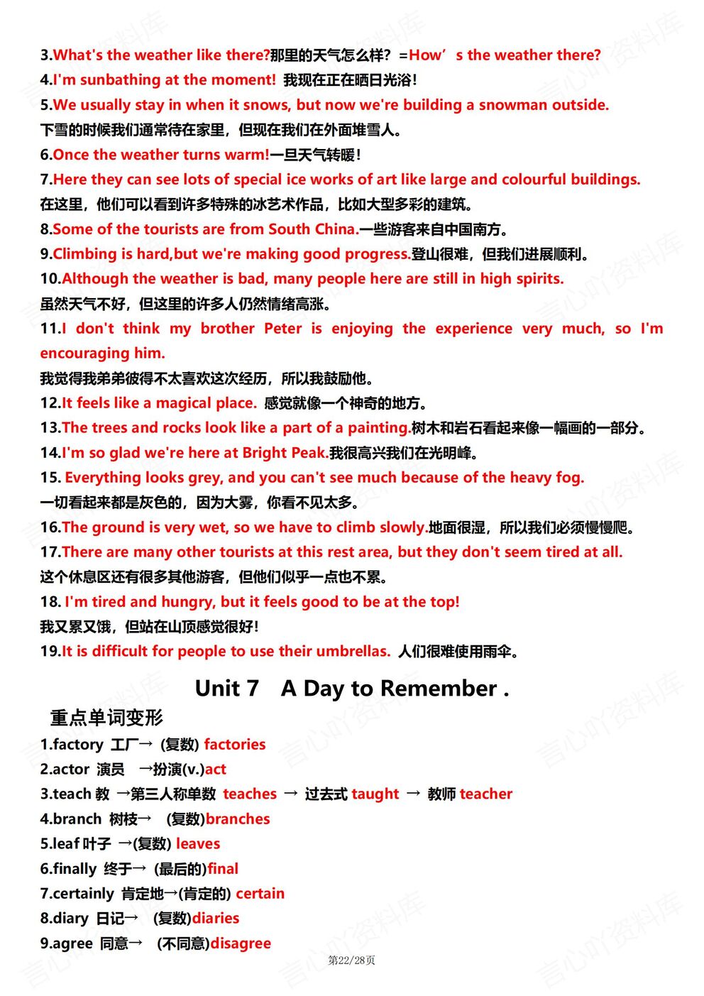 初中英语 | 初一下期末复习重点知识梳理总插图初中英语6