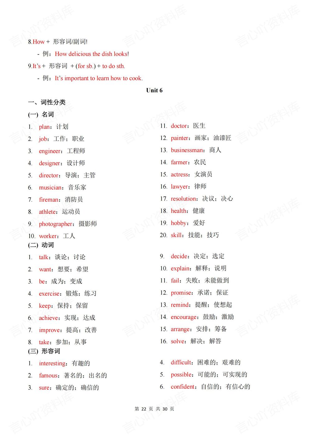 初中英语 | 新教材初二上册单元同步知识清单插图初中英语6
