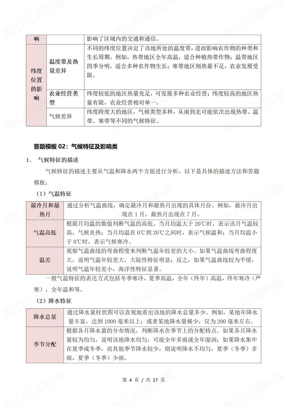 初中地理 | 中考知识梳理速记口诀/答题模板插图初中地理2