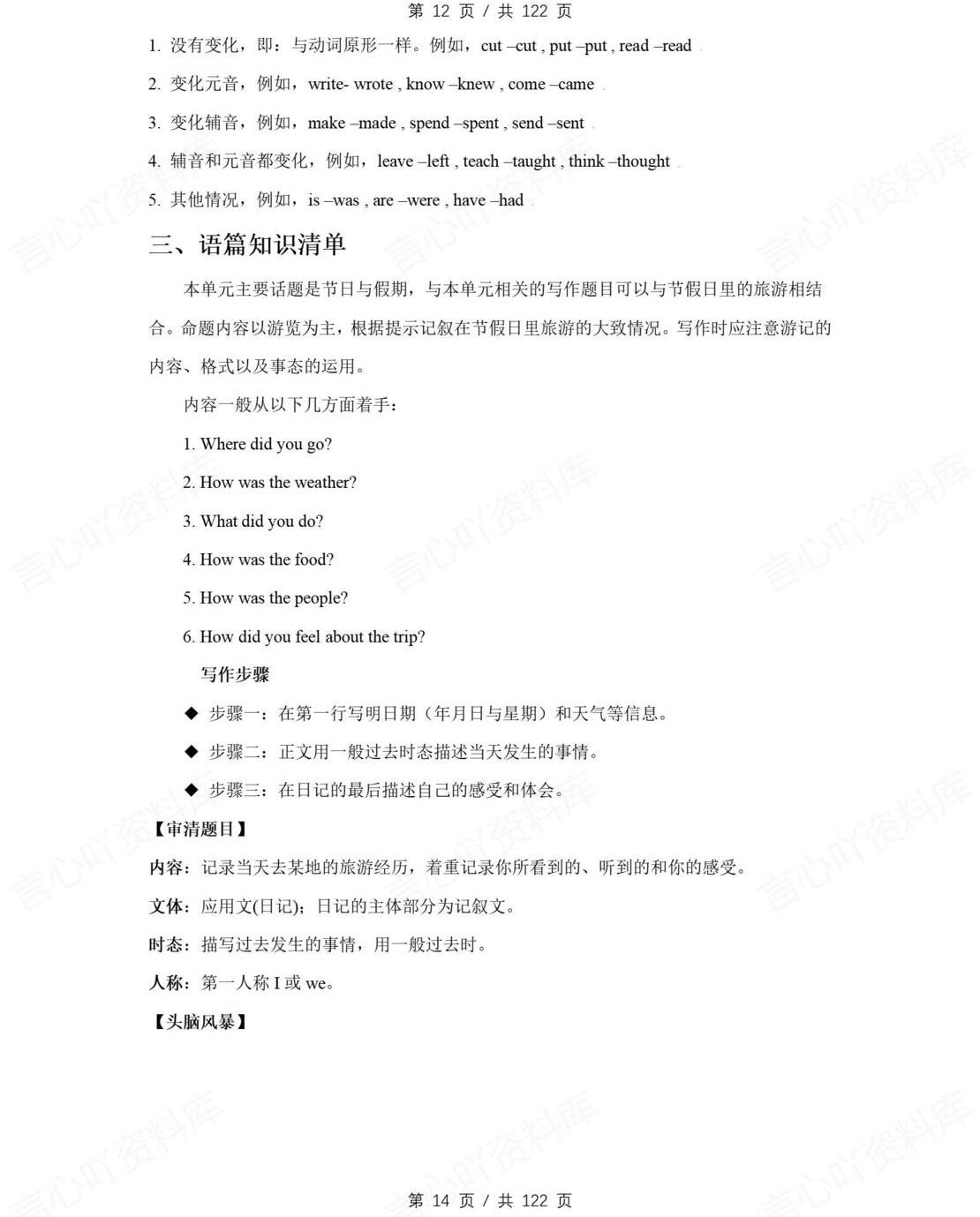 初中英语 | 人教版八年级上册知识点归纳插图初中英语2