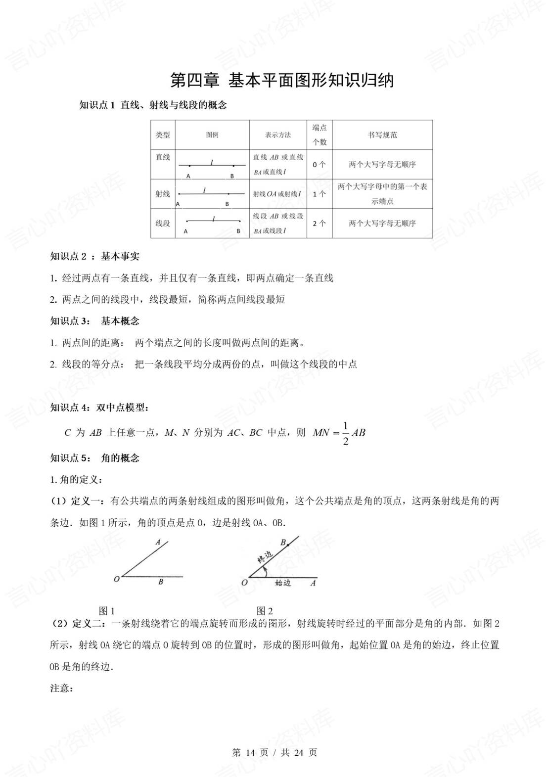 初中数学 | 新教材北师大版七年级上章节单元知识点归纳总结插图初中数学4