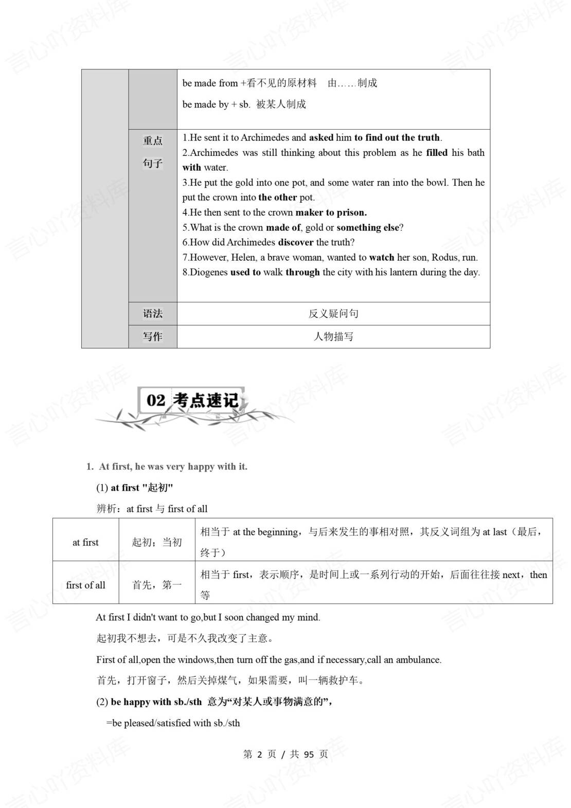 初中英语 | 牛津沪教版九年级上册步知识清单插图初中英语1