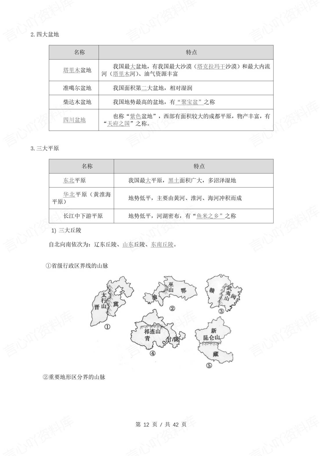 初中地理 | 人教版八年级上册原卷解析版知识总结插图初中地理2