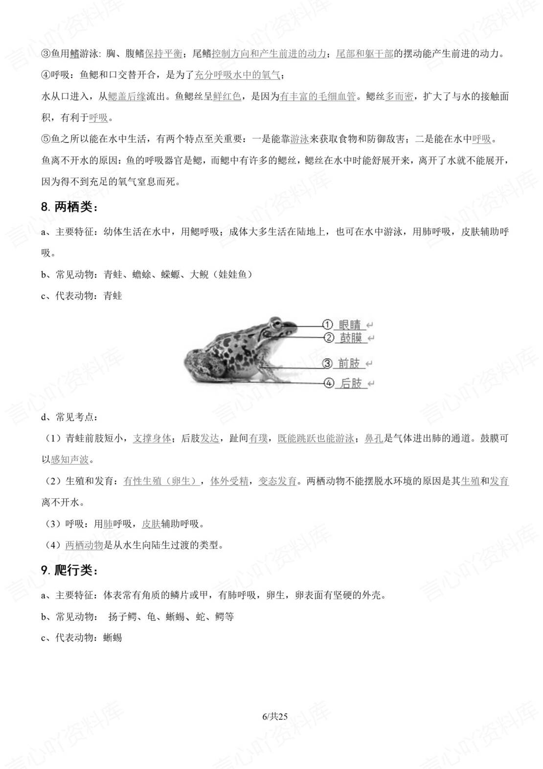 初中生物 | 人教版八年级上册知识总结（原卷解析版）插图初中生物2