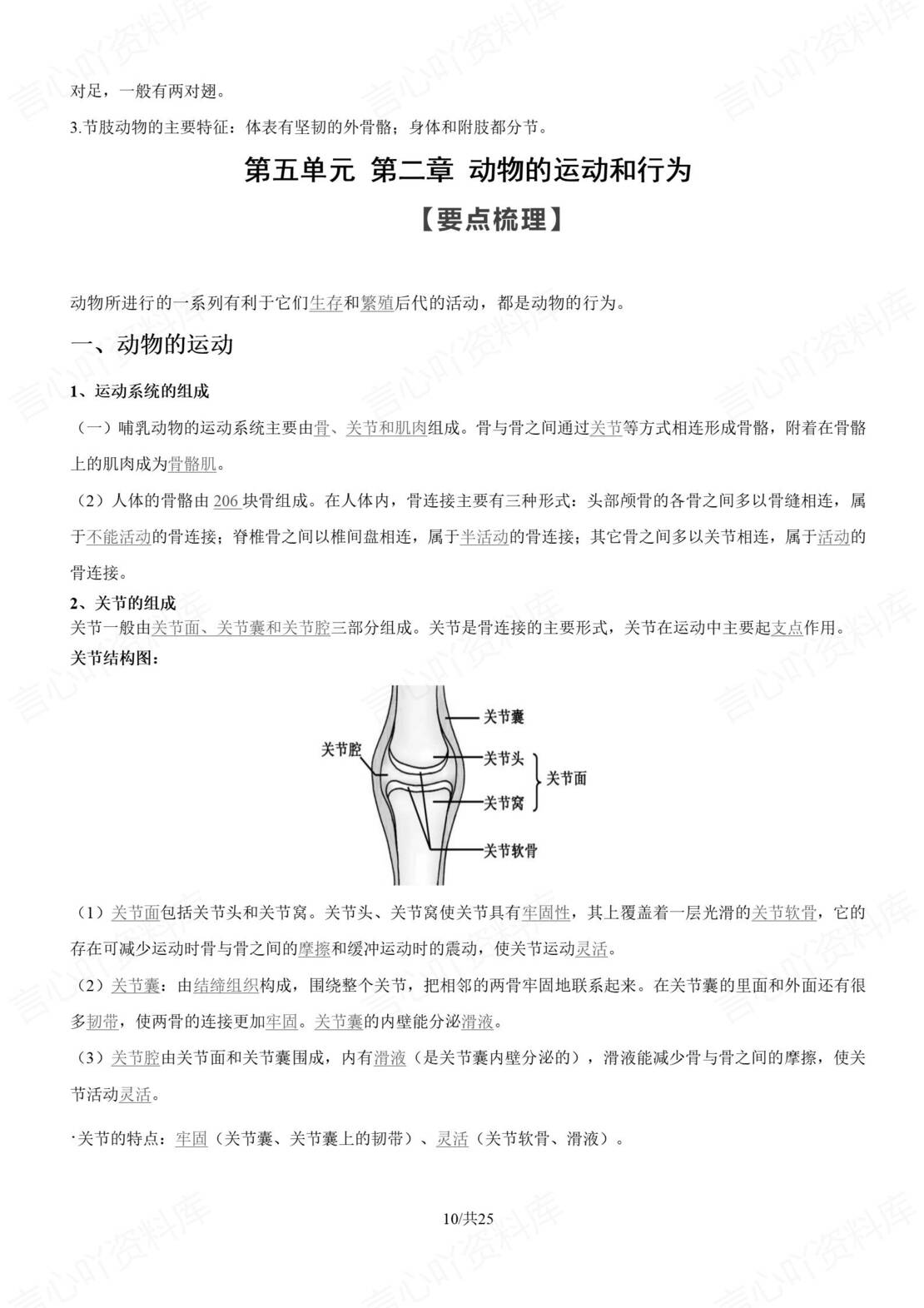 初中生物 | 人教版八年级上册知识总结（原卷解析版）插图初中生物3