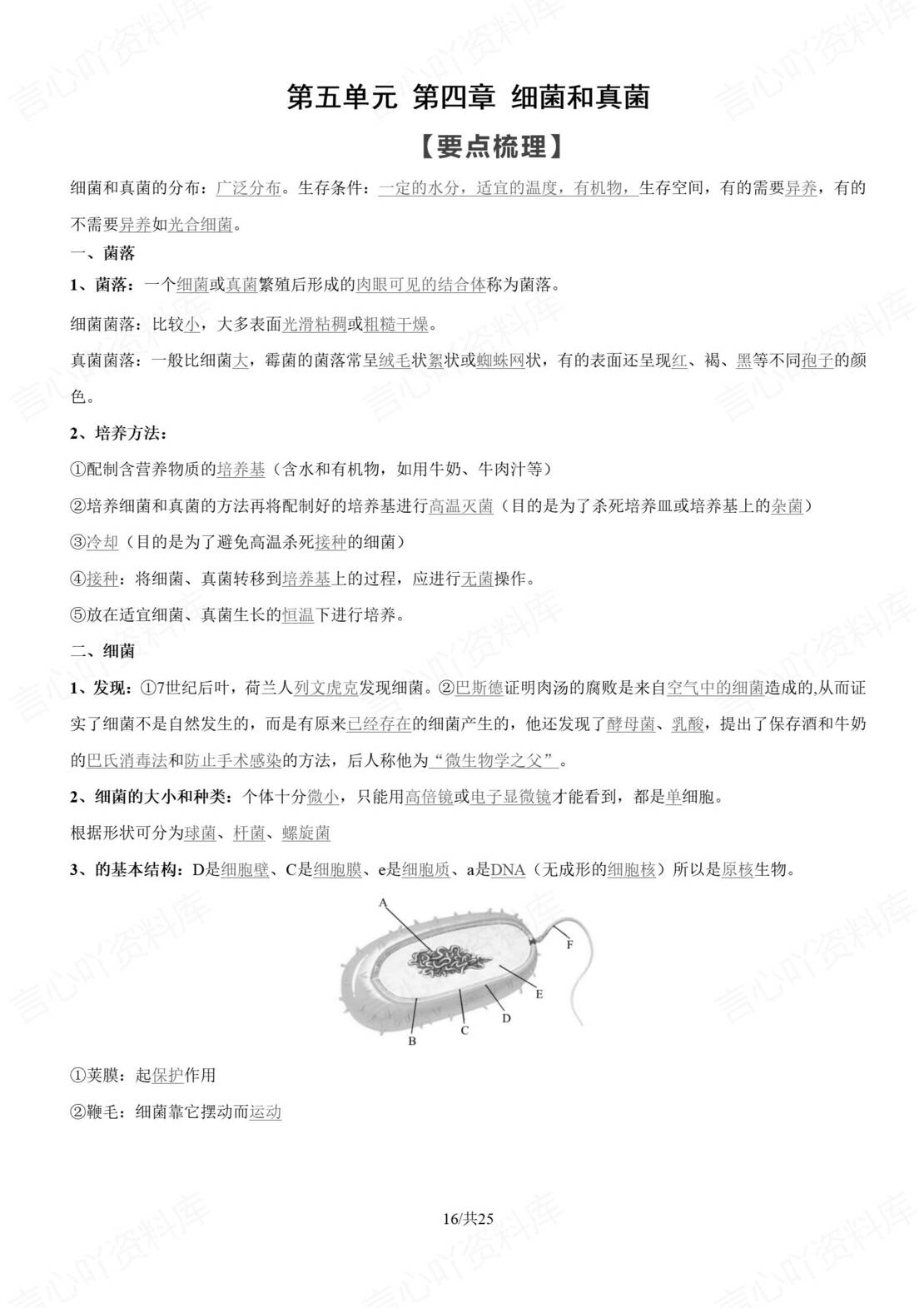 初中生物 | 人教版八年级上册知识总结（原卷解析版）插图初中生物5
