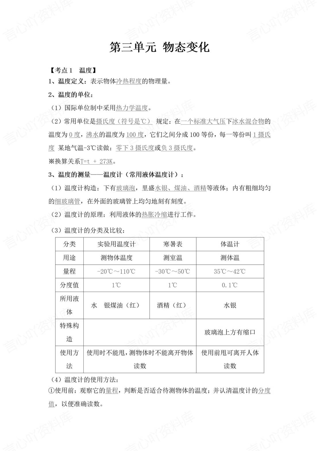 初中物理 | 新教材人教版八年级上单元同步知识考点归纳总结插图初中物理3